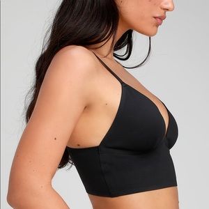 Free People Sage Black Longline Seamless Bralette